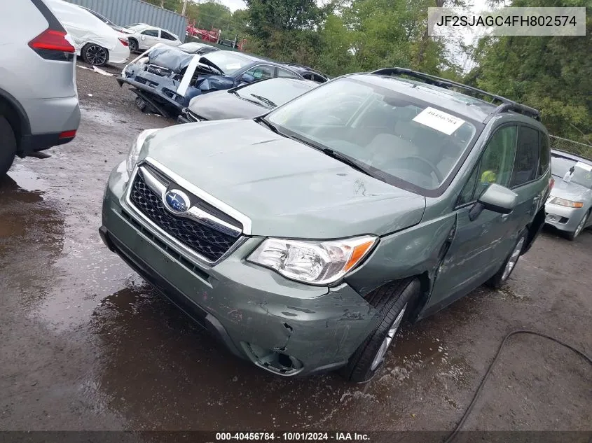 2015 Subaru Forester 2.5I Premium VIN: JF2SJAGC4FH802574 Lot: 40456784