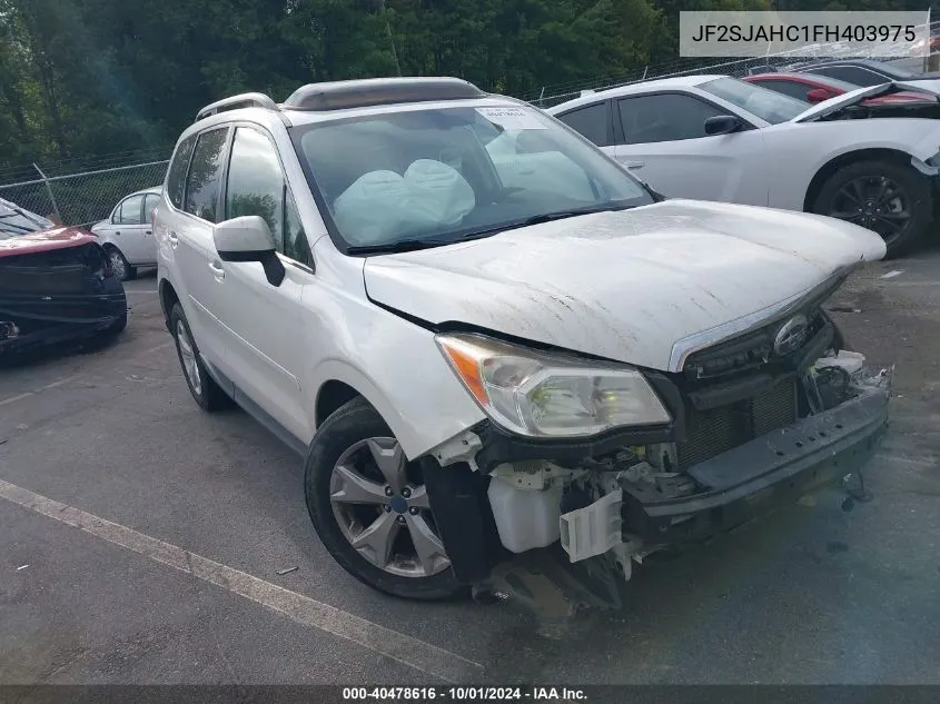 2015 Subaru Forester 2.5I Limited VIN: JF2SJAHC1FH403975 Lot: 40478616