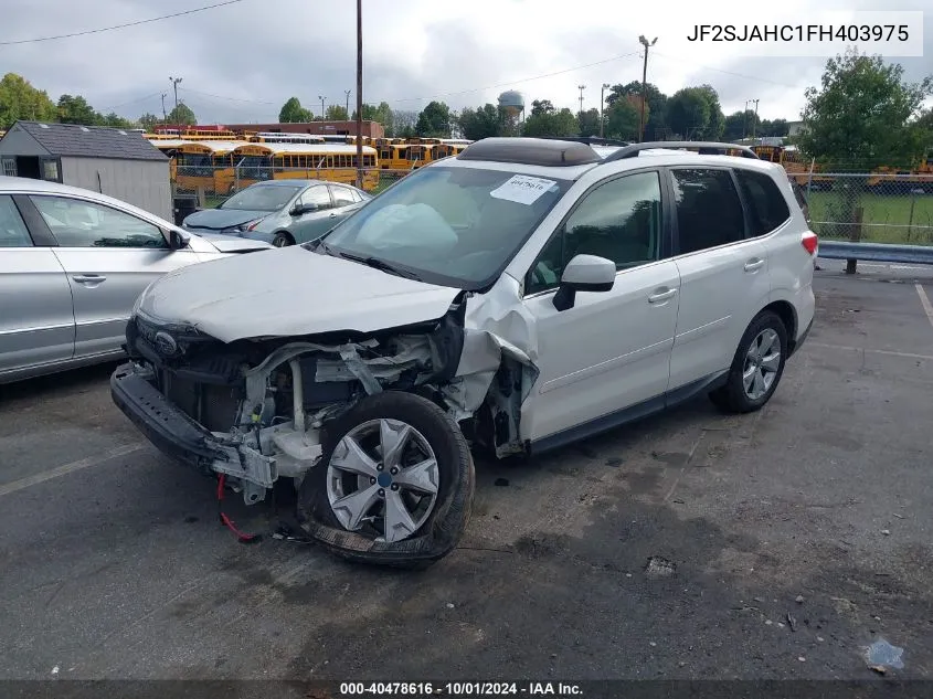 2015 Subaru Forester 2.5I Limited VIN: JF2SJAHC1FH403975 Lot: 40478616