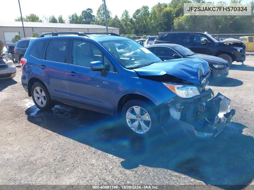 2015 Subaru Forester 2.5I Limited VIN: JF2SJAKC7FH570334 Lot: 40491196