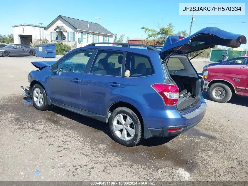 2015 Subaru Forester 2.5I Limited VIN: JF2SJAKC7FH570334 Lot: 40491196