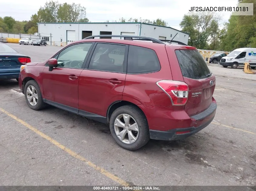 2015 Subaru Forester 2.5I Premium VIN: JF2SJADC8FH810181 Lot: 40493721