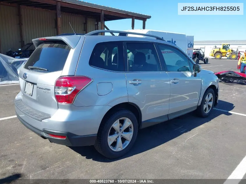 2015 Subaru Forester 2.5I Limited VIN: JF2SJAHC3FH825505 Lot: 40523760