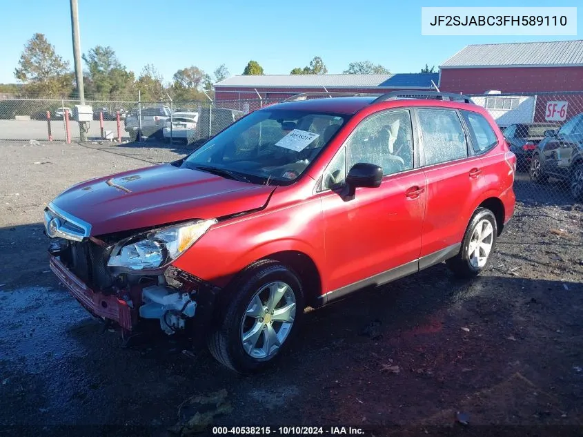 2015 Subaru Forester 2.5I VIN: JF2SJABC3FH589110 Lot: 40538215