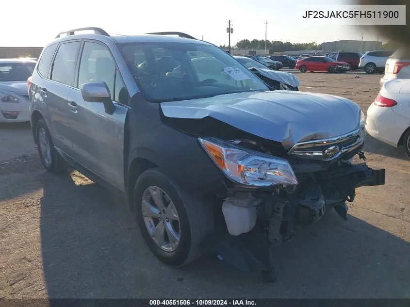 2015 Subaru Forester 2.5I Limited VIN: JF2SJAKC5FH511900 Lot: 40551506