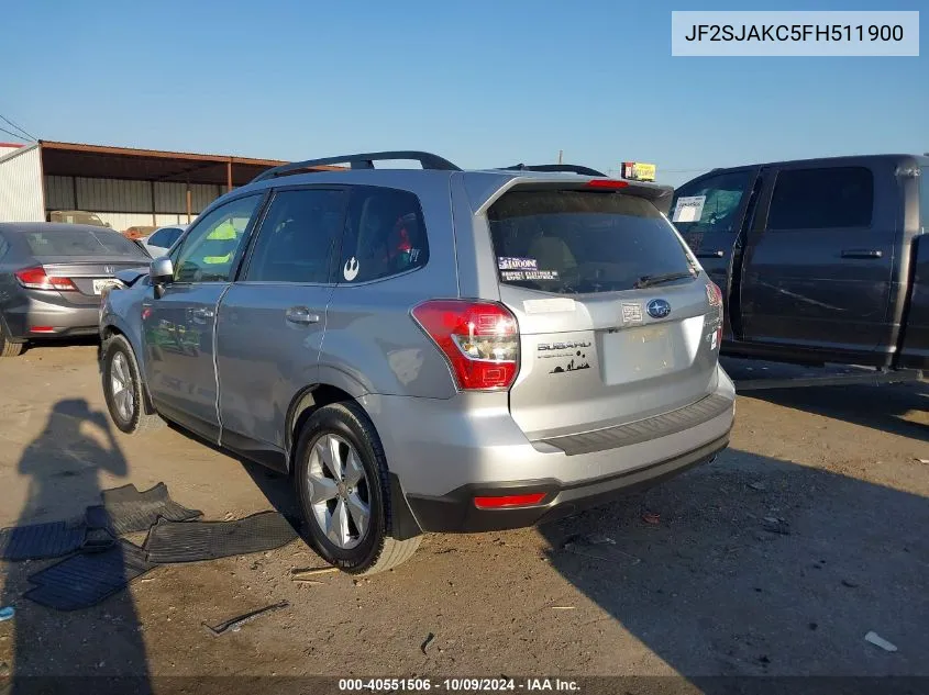 2015 Subaru Forester 2.5I Limited VIN: JF2SJAKC5FH511900 Lot: 40551506