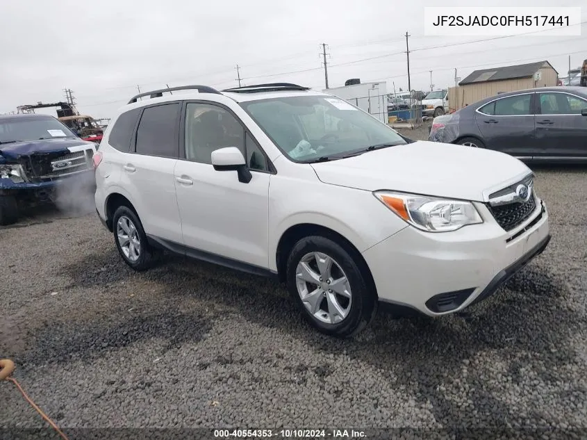 2015 Subaru Forester 2.5I Premium VIN: JF2SJADC0FH517441 Lot: 40554353