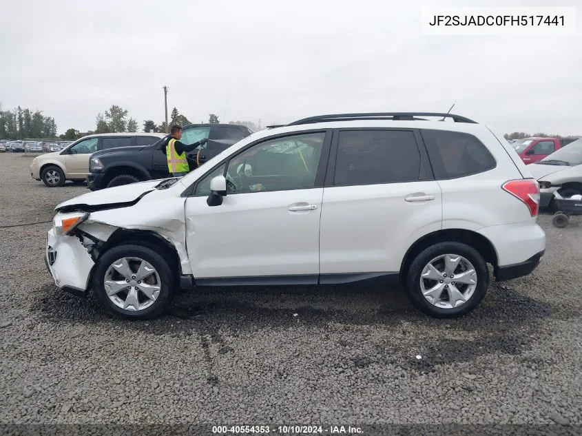 2015 Subaru Forester 2.5I Premium VIN: JF2SJADC0FH517441 Lot: 40554353