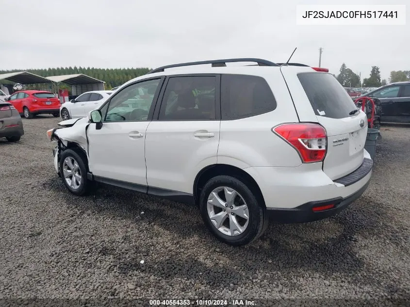 2015 Subaru Forester 2.5I Premium VIN: JF2SJADC0FH517441 Lot: 40554353