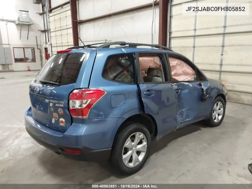 2015 Subaru Forester 2.5I VIN: JF2SJABC0FH805852 Lot: 40563851