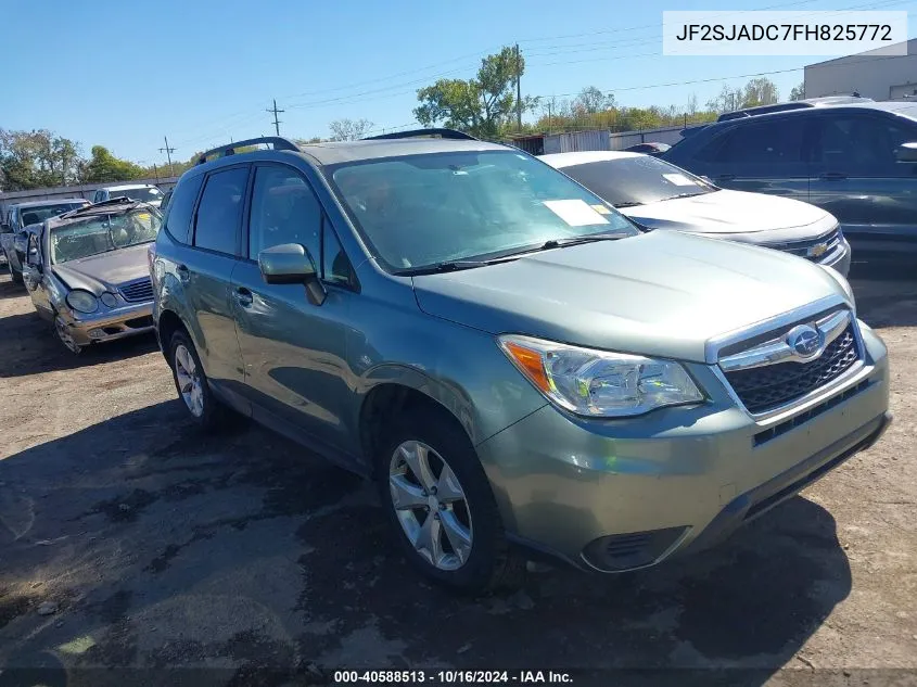 2015 Subaru Forester 2.5I Premium VIN: JF2SJADC7FH825772 Lot: 40588513