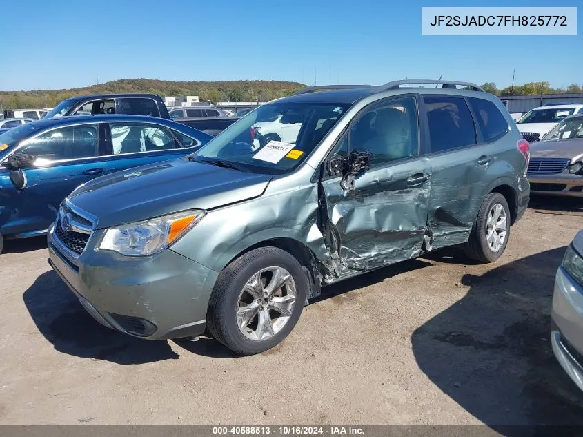 2015 Subaru Forester 2.5I Premium VIN: JF2SJADC7FH825772 Lot: 40588513