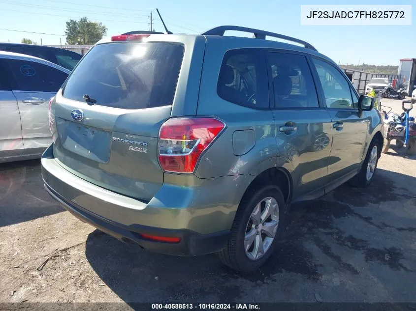 2015 Subaru Forester 2.5I Premium VIN: JF2SJADC7FH825772 Lot: 40588513