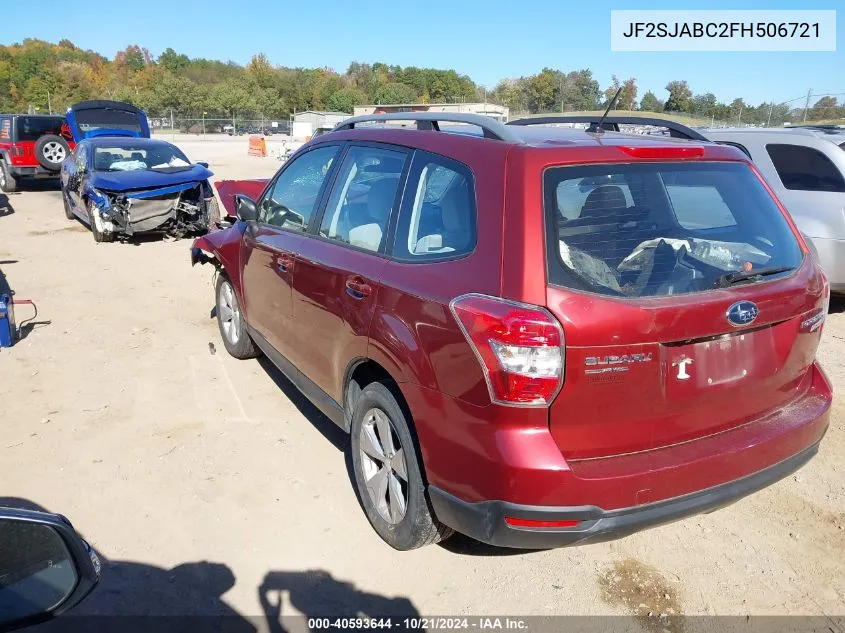 2015 Subaru Forester 2.5I VIN: JF2SJABC2FH506721 Lot: 40593644