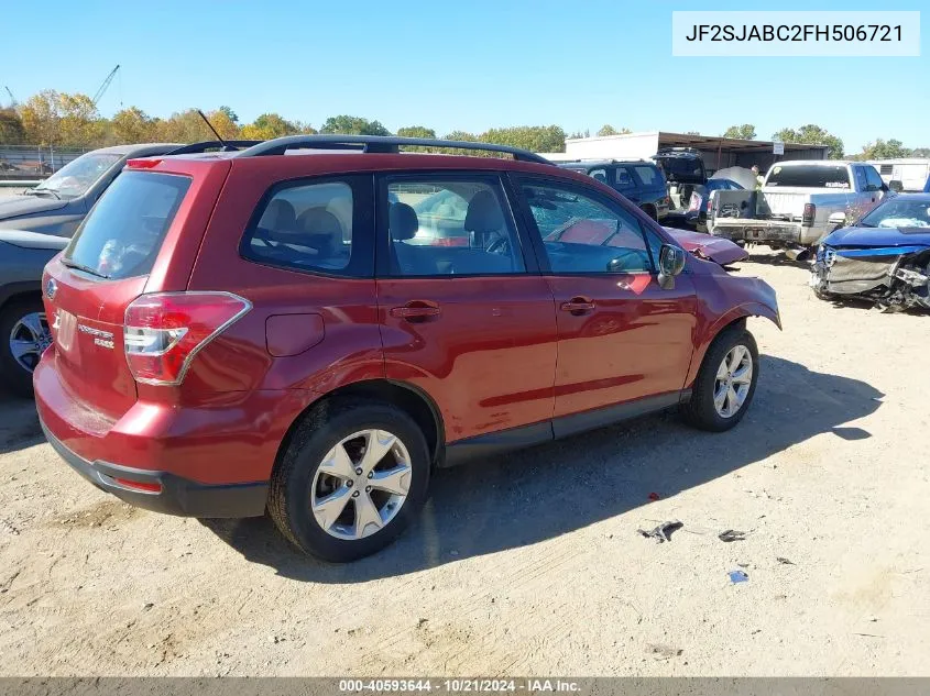 2015 Subaru Forester 2.5I VIN: JF2SJABC2FH506721 Lot: 40593644