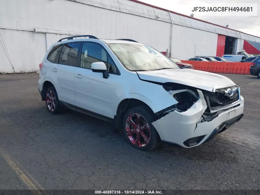 2015 Subaru Forester 2.5I Premium VIN: JF2SJAGC8FH494681 Lot: 40597316