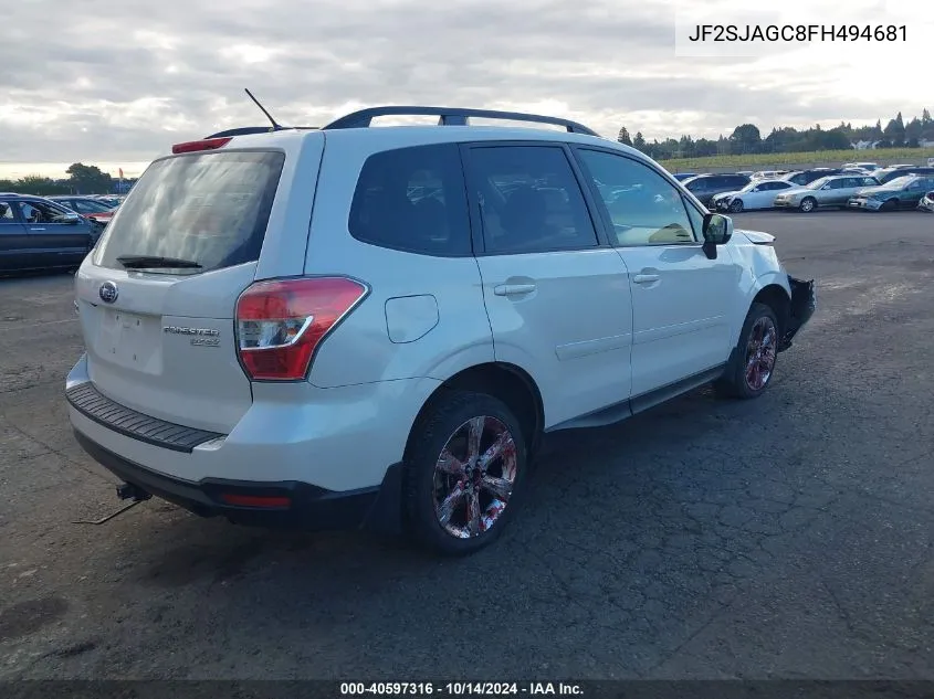 2015 Subaru Forester 2.5I Premium VIN: JF2SJAGC8FH494681 Lot: 40597316