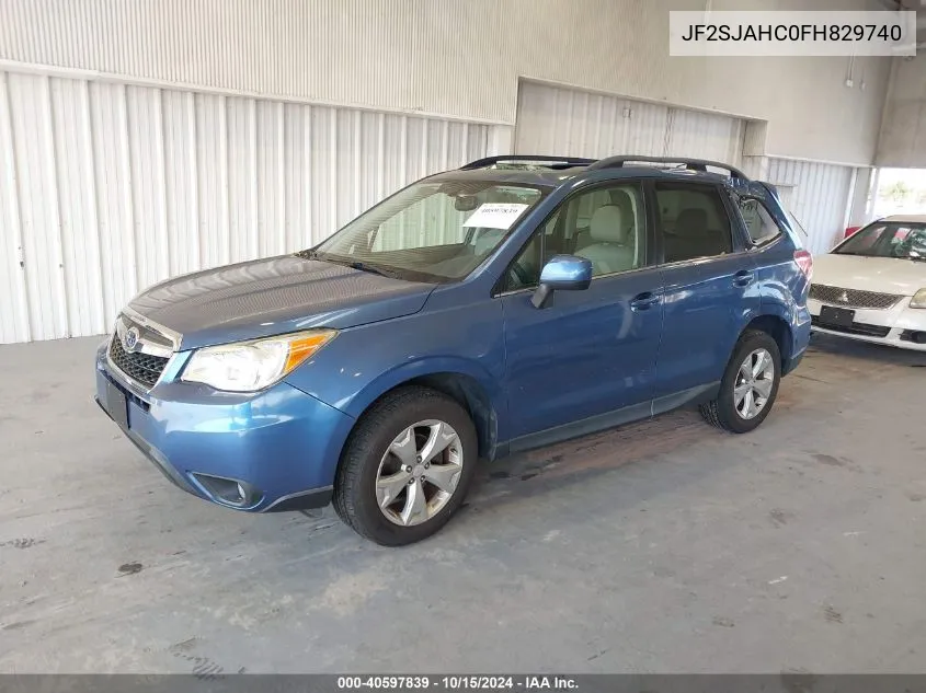 2015 Subaru Forester 2.5I Limited VIN: JF2SJAHC0FH829740 Lot: 40597839