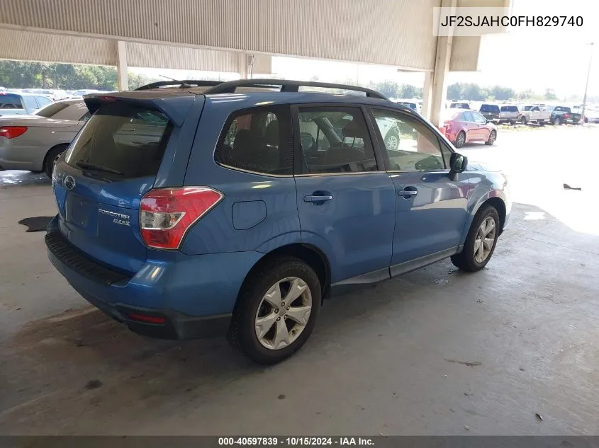 2015 Subaru Forester 2.5I Limited VIN: JF2SJAHC0FH829740 Lot: 40597839