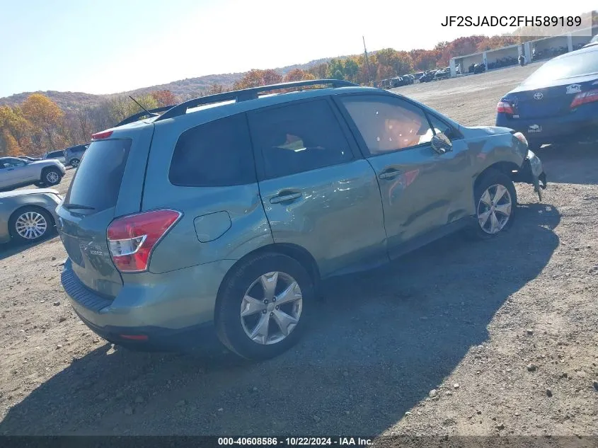 2015 Subaru Forester 2.5I Premium VIN: JF2SJADC2FH589189 Lot: 40608586