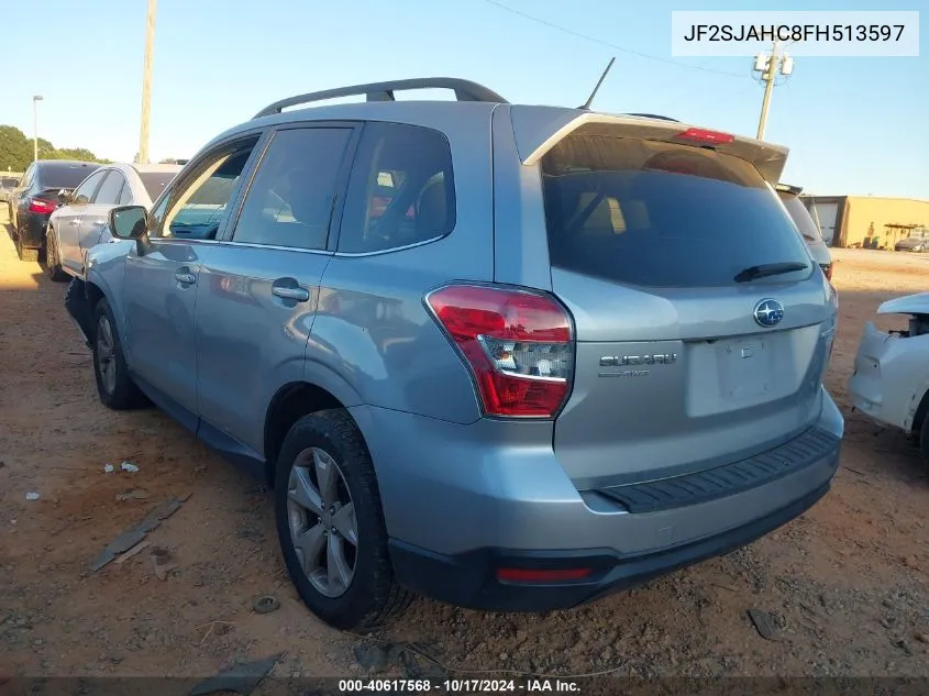 2015 Subaru Forester 2.5I Limited VIN: JF2SJAHC8FH513597 Lot: 40617568