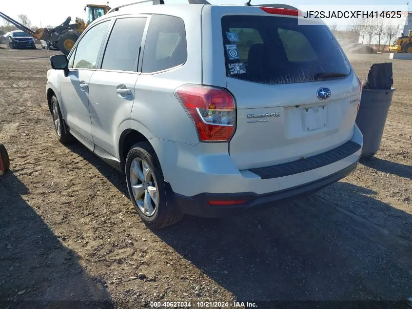 2015 Subaru Forester 2.5I Premium VIN: JF2SJADCXFH414625 Lot: 40627034