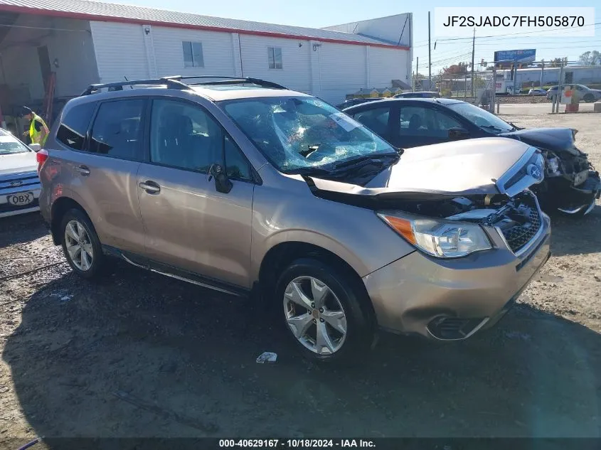 2015 Subaru Forester 2.5I Premium VIN: JF2SJADC7FH505870 Lot: 40629167