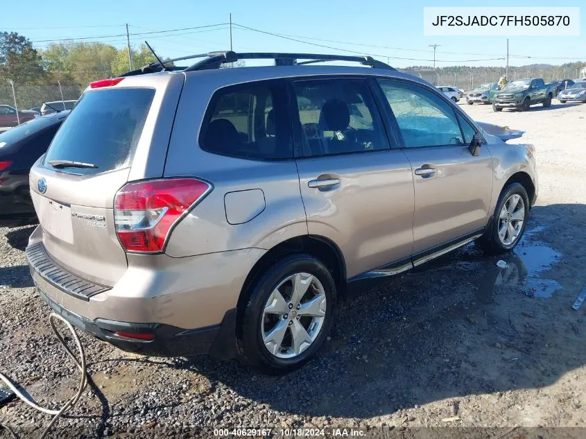 2015 Subaru Forester 2.5I Premium VIN: JF2SJADC7FH505870 Lot: 40629167