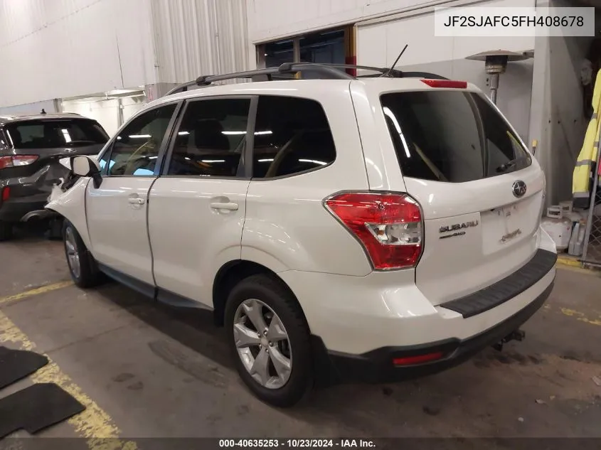 2015 Subaru Forester 2.5I Premium VIN: JF2SJAFC5FH408678 Lot: 40635253