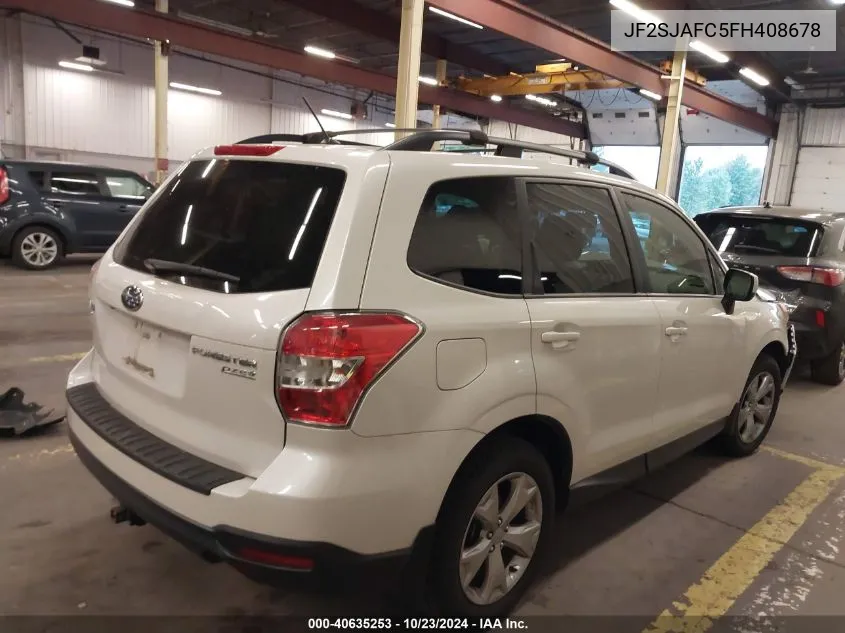 2015 Subaru Forester 2.5I Premium VIN: JF2SJAFC5FH408678 Lot: 40635253