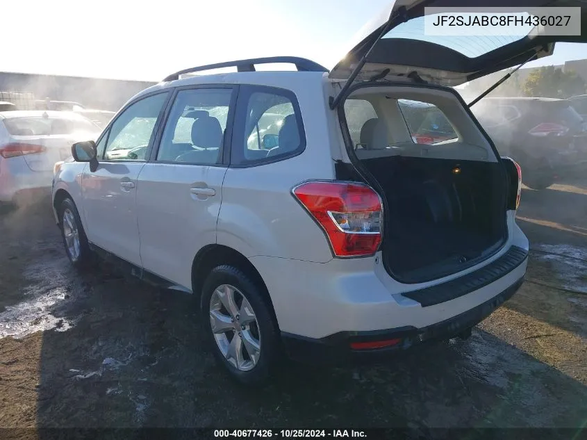 2015 Subaru Forester 2.5I VIN: JF2SJABC8FH436027 Lot: 40677426