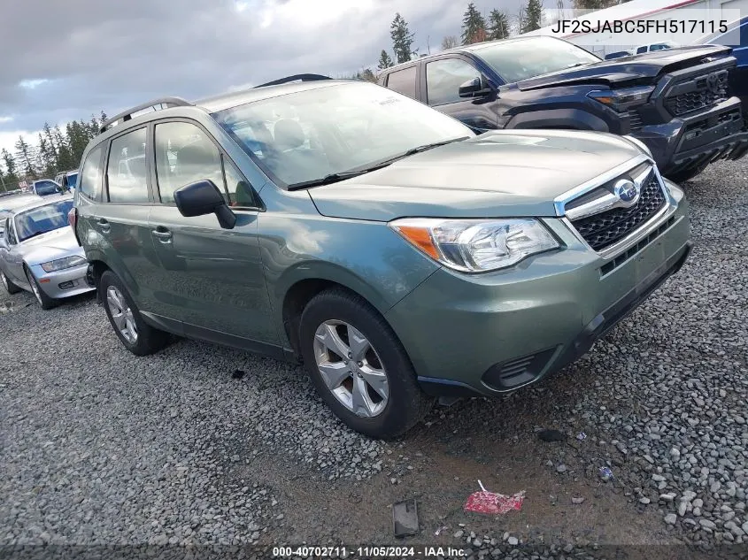 2015 Subaru Forester 2.5I VIN: JF2SJABC5FH517115 Lot: 40702711