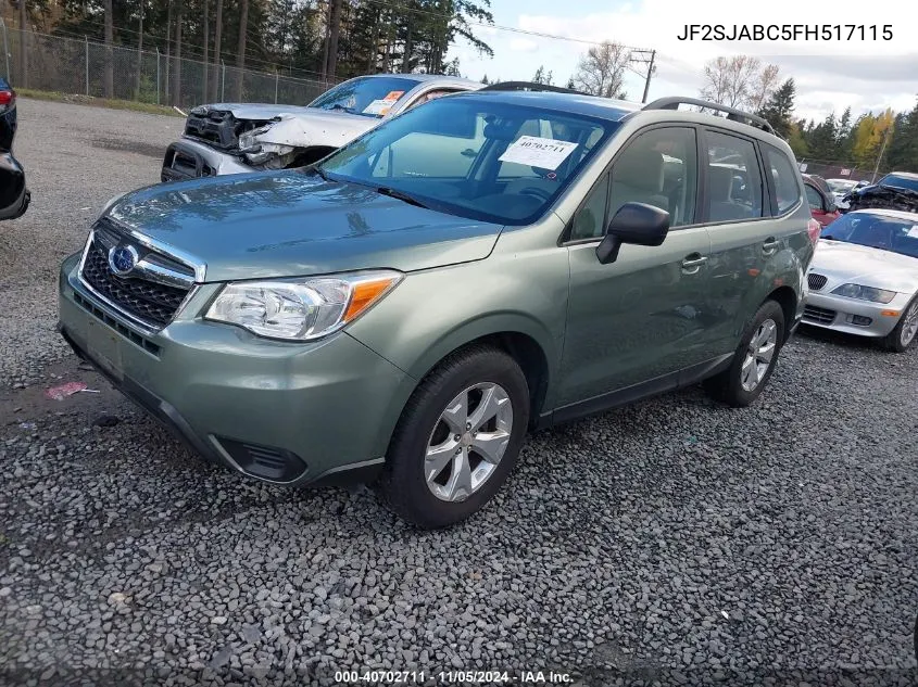 2015 Subaru Forester 2.5I VIN: JF2SJABC5FH517115 Lot: 40702711