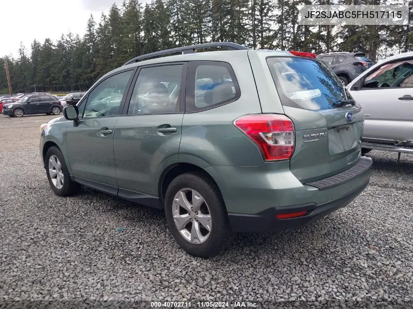 2015 Subaru Forester 2.5I VIN: JF2SJABC5FH517115 Lot: 40702711