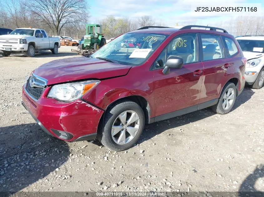 2015 Subaru Forester 2.5I VIN: JF2SJABCXFH571168 Lot: 40711015