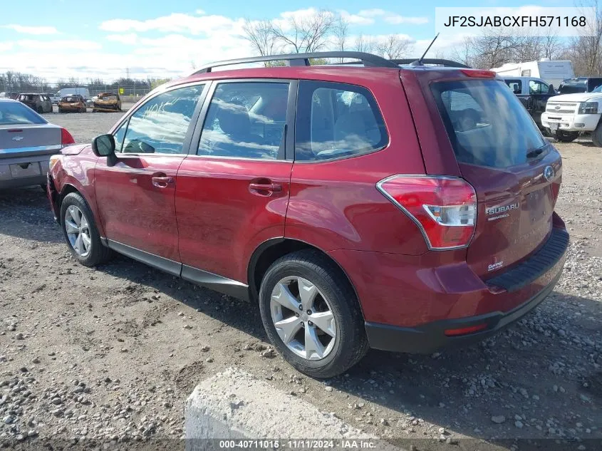 2015 Subaru Forester 2.5I VIN: JF2SJABCXFH571168 Lot: 40711015