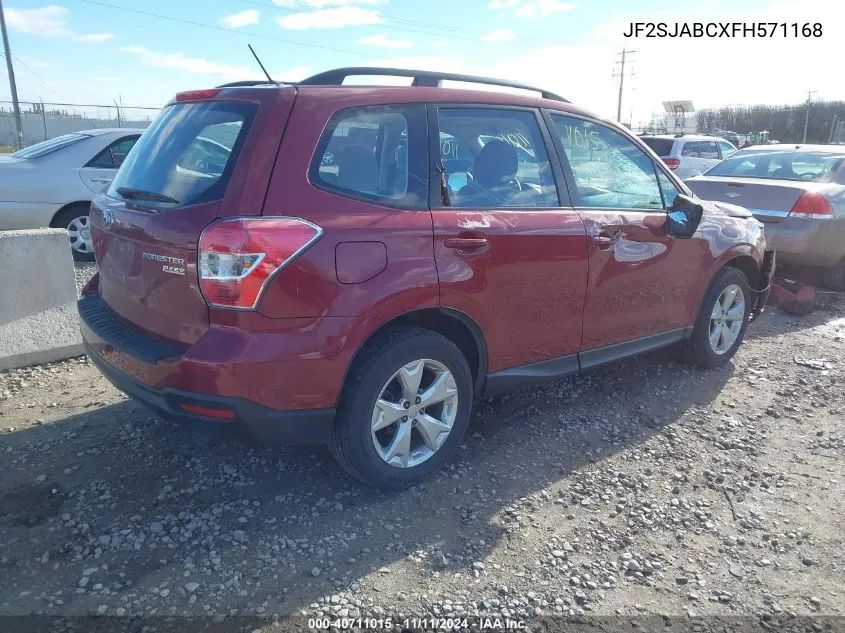 2015 Subaru Forester 2.5I VIN: JF2SJABCXFH571168 Lot: 40711015