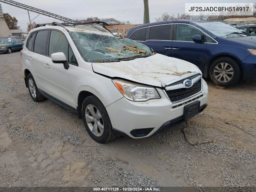 2015 Subaru Forester 2.5I Premium VIN: JF2SJADC8FH514917 Lot: 40711129