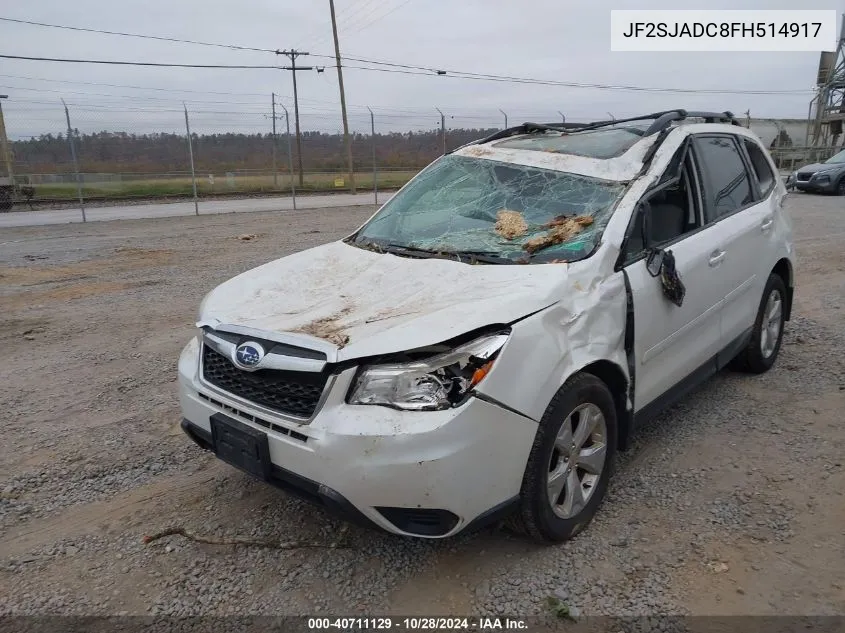 2015 Subaru Forester 2.5I Premium VIN: JF2SJADC8FH514917 Lot: 40711129