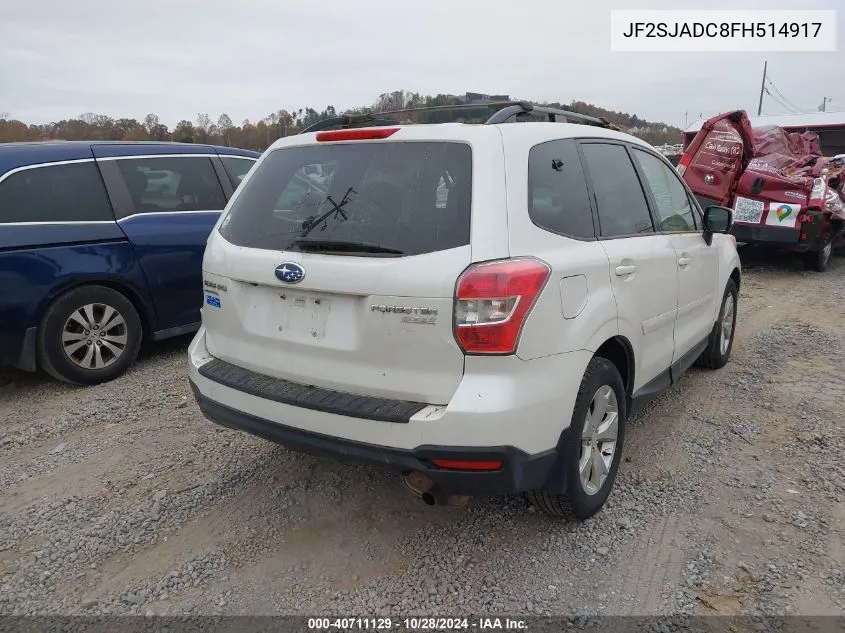 2015 Subaru Forester 2.5I Premium VIN: JF2SJADC8FH514917 Lot: 40711129