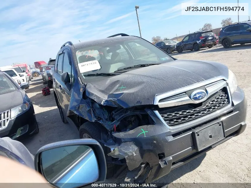 2015 Subaru Forester 2.5I VIN: JF2SJABC1FH594774 Lot: 40717529