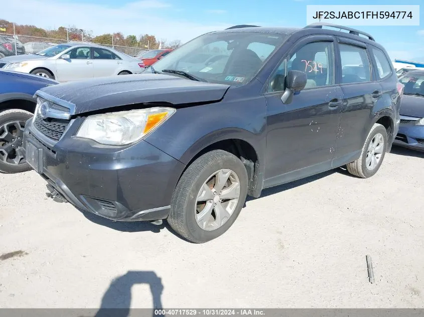 2015 Subaru Forester 2.5I VIN: JF2SJABC1FH594774 Lot: 40717529