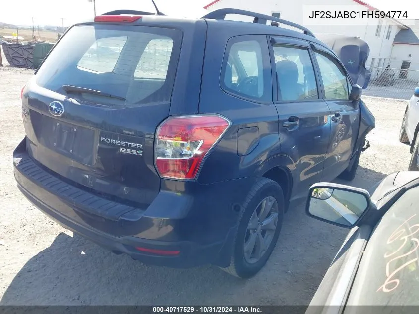 2015 Subaru Forester 2.5I VIN: JF2SJABC1FH594774 Lot: 40717529