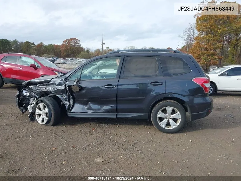 2015 Subaru Forester 2.5I Premium VIN: JF2SJADC4FH563449 Lot: 40718171