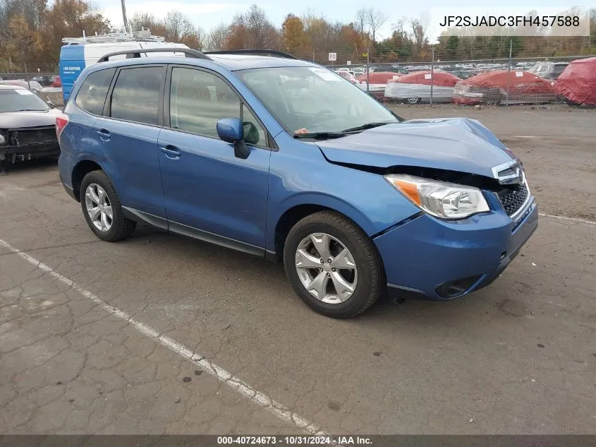 2015 Subaru Forester 2.5I Premium VIN: JF2SJADC3FH457588 Lot: 40724673