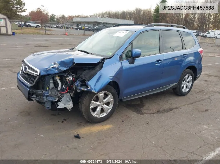 2015 Subaru Forester 2.5I Premium VIN: JF2SJADC3FH457588 Lot: 40724673