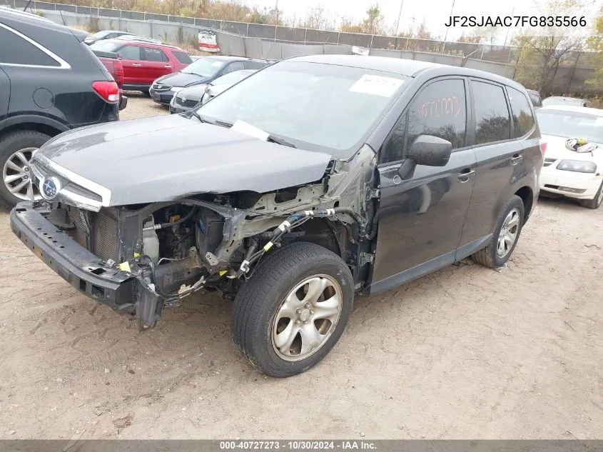 2015 Subaru Forester 2.5I VIN: JF2SJAAC7FG835566 Lot: 40727273