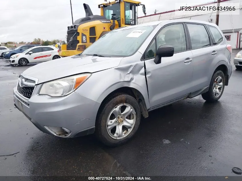 2015 Subaru Forester 2.5I VIN: JF2SJAAC1FG434966 Lot: 40727524