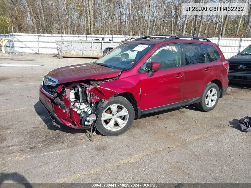 2015 Subaru Forester 2.5I Premium VIN: JF2SJAFC8FH432232 Lot: 40730441