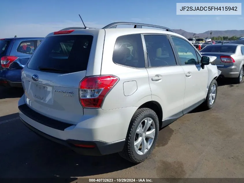 2015 Subaru Forester 2.5I Premium VIN: JF2SJADC5FH415942 Lot: 40732623